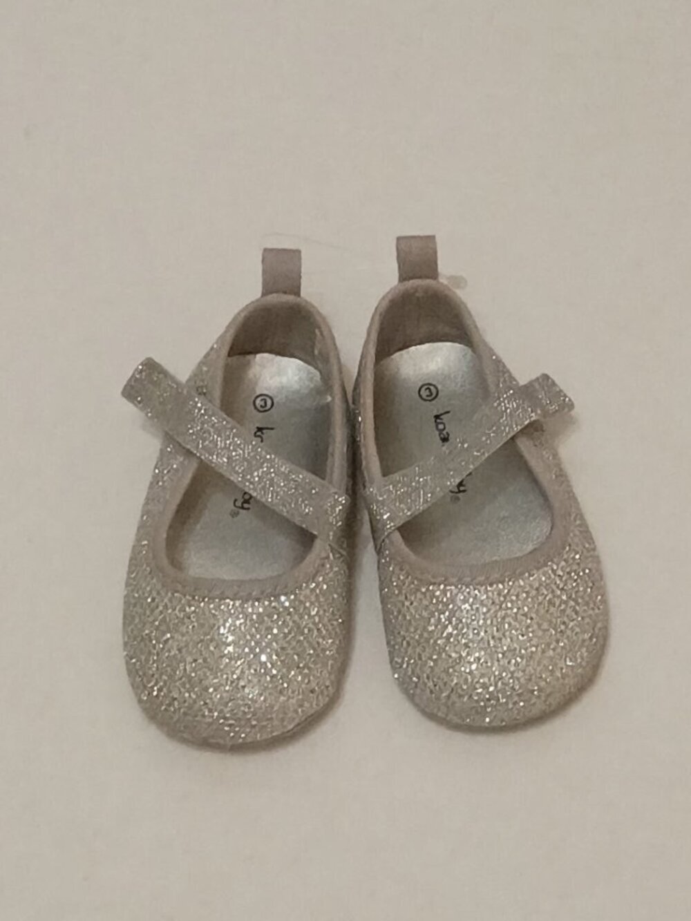 KoalaBaby Baby Size 3 Silver Glitter Mary Jane Shoes
